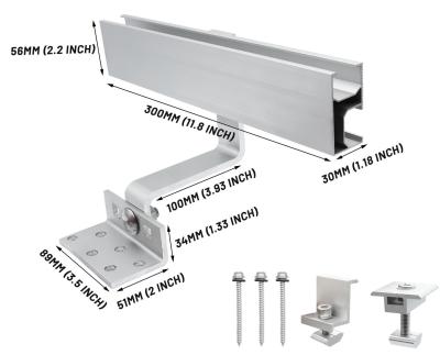 China 25-30 Years Service Life Custom Aluminium Roof Solar Adjustable Flat Tile Roof Hooks for sale