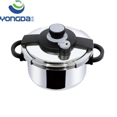 China Sustainable Double Handle Clamp System Stainless Steel Pressure Cooker With 50/80 Kpa for sale