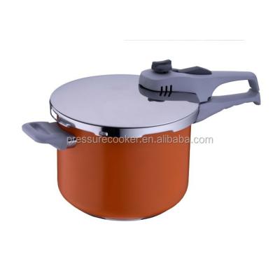 China 2021 Sustainable Hot Selling SS304 (18/8) Ceramic Coating Stainless Steel Pressure Cooker With Weight Valve for sale