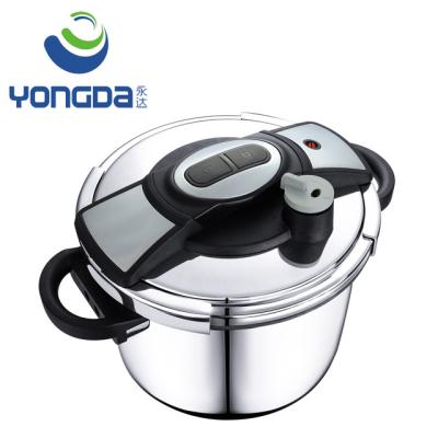 China Sustainable Modern Kitchen Appliances 18/8 Stainless Steel Pressure Cooker With Push Button for sale