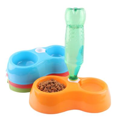 China 1pcs Viable Dual Access Dog Cat Water Feeder Automatic Utensils Roll Cat Drinking Fountain Food Dish Dispenser Pet Bowls for sale