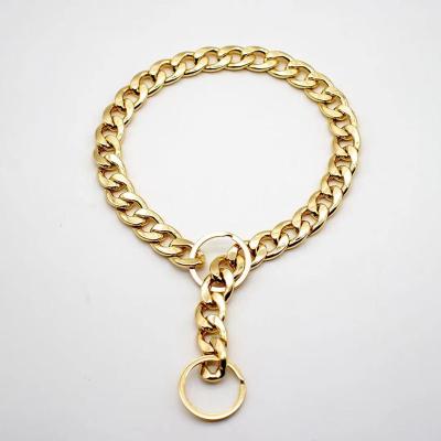 China Viable Metal Gold Dog Manufacturer Fashion Accessories Dog Collar Chain Collar for sale