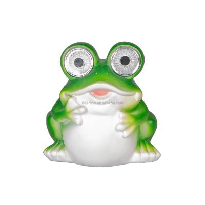 China Europe Solar Frog Statues Lights Frog Solar Smile Frog Resin Solar LED Garden Statues For Garden Indoor Outdoor Pathway Home Decor for sale