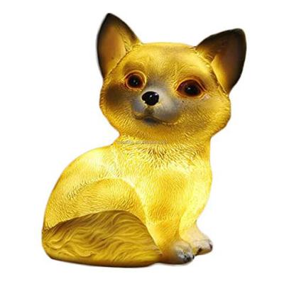 China Outdoor Europe Figurine Decor Garden Animals Statue Resin Sculpture with Solar LED Light Decor for Patio Lawn Yard Porch Art Decoration for sale