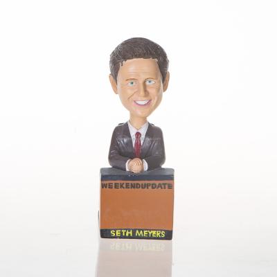 China Wholesale Custom Collectible Bobblehead Doll Of Seth Meyers Model Statues Europe Resin Figurine Sculpture for sale