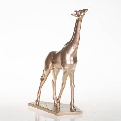 China Europe Resin Pose Golden Deer Handmade Statues Heavy Deer Figurine Ornaments For Decor Home Office Bookself Decoration Table Gold for sale