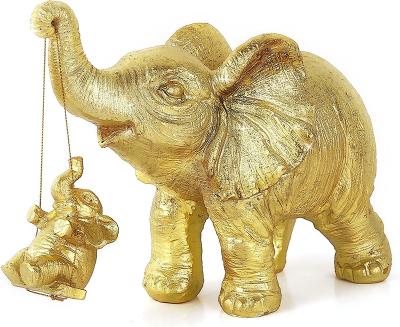 China Gold Europe Elephant Statue Decor Good Luck Elephant Figurines For Home Decor Love Collectible Sculpture For Living Room Bedroom for sale