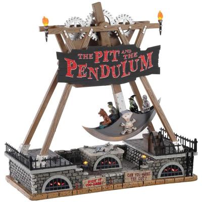 China Europe Halloween Decor The Well And Pendulum Building Amusement Parkresin Statue Figurine Sculpture Set Model for sale