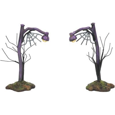 China Europe Flower Tree With Led Lights Carve Stree Lamp Table Top Bonsai Tree Light For Halloween Country Lit Resin Creeper Figurine for sale