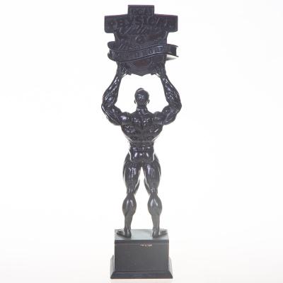 China Europe Club Professional Statue Weightlifing Bronze Resin With Trophy Chain Office Study Library Accent Desktop Figurine for sale