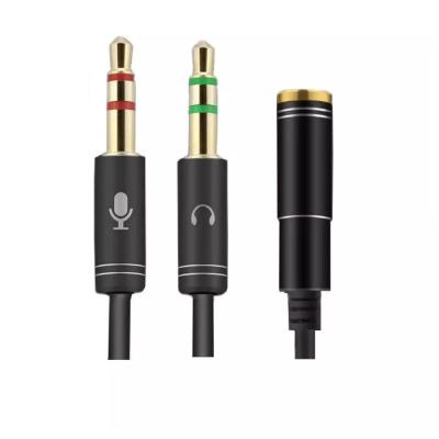 China 3.5 mm bulk 3.5mm / 35mm trrs jack female speaker to dual 2 aux cables. trs y earphone headphone adapter male kabel / audio splitter for sale