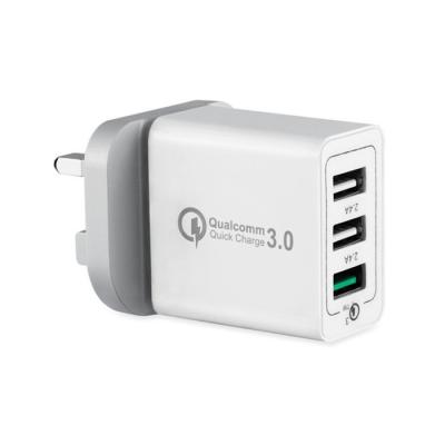 China Smartphone US/UK/EU 3 Pot USB QC 3.0/30 Charger USB Plug Charger 12-24V/2.4A for sale