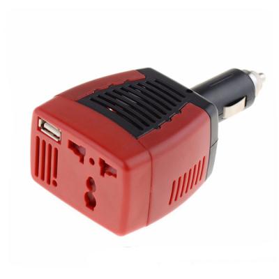 China DC 12V To 110V 220V 75W Car Power Inverter With 0.5/2.1A USB Port 10x5x5cm for sale