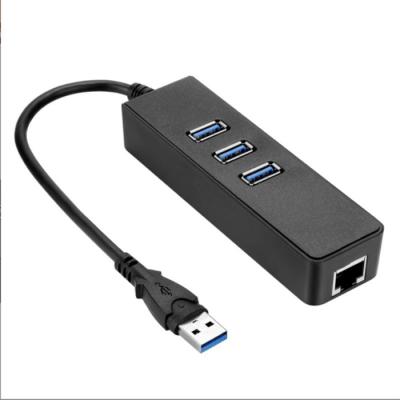 China 3-Port USB 3.0 Portable Data Center with 1 Gbps Ethernet Network Port Adapter D1615 for sale