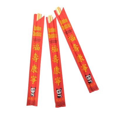 China Practical Wholesale Disposable Branded Round Bamboo Disposable Sleeve Chopsticks for sale