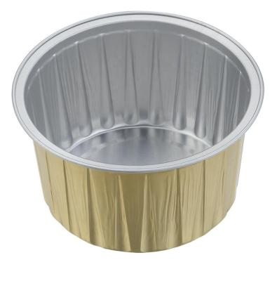 China Sweet food 90x48mm wall 200ml foil container cakecups round aluminum foil container with plastic lid CRO200 yysmallcap for sale