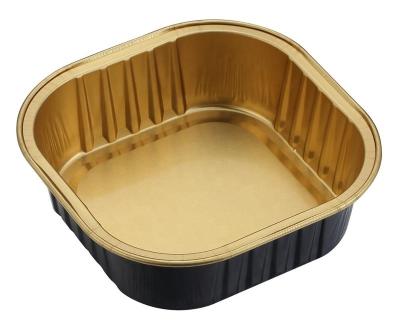 China Square food 88x88x25mm color lacquered smoothwall aluminum foil container trays for pet food with plastic lid CSQ100 yysmallcap for sale