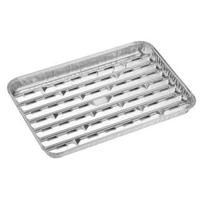 China Large Food 340x222mm Barbecue BBQ Grill Aluminum Foil Container Tray Disposable BBQ Pan Poland Europe UK BB34223F YYSMALLCAP for sale