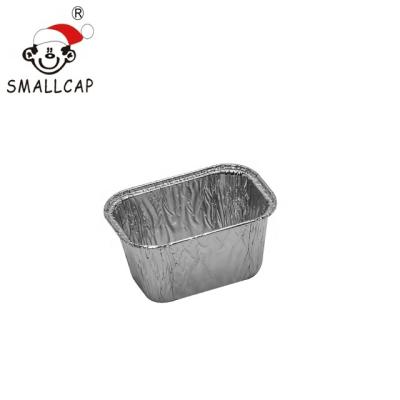 China Food Small Rectangular Cup Cakes yysmallcap Inflight Airline Casserole Aluminum Foil Food Container 85x60x42mm REC09064F for sale