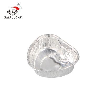 China 9x9x3cm Viable Small Heart Shape Aluminum Foil Loving Bakery Container With Lid Algeria HT09093Fyysmallcap for sale