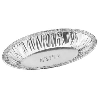 China Yysmallcap 107x61x14mm Small Cake Oliver Use Baking Pan Asia OV1106F Baking Mold Tin Foil Aluminum Foil Baking Oval Mold for sale