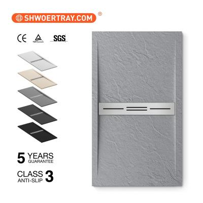 China Modern Stone Shower Tray Stone Shower Base from DAYA Wholesale White Matt Artificial for sale