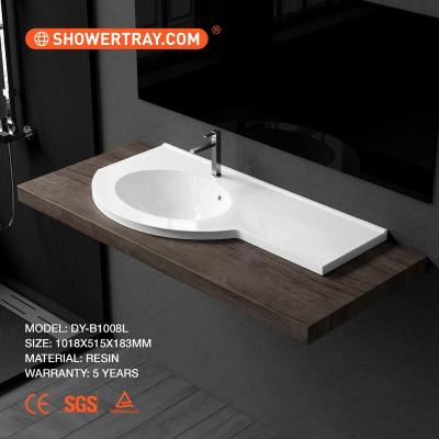 China Easy Clean High Class Wash Basin Flat Whole Round Artificial Stone Hotel Hand Wash Sink Basin for sale