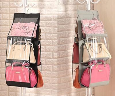 China Largest 6 Pockets Sustainable Set Of Purse 2 Hanging Organizer Purse Or Shoe Closet Organizer Housewares Storage Hanging Organizer New 2020 for sale