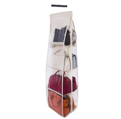 China Folding Hanging 8 Compartment Handbag Rack Shelf Bags Closet Storage Organizer for sale