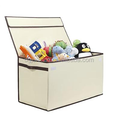 China Viable Ideas 2020 Bigger, Sturdier New Product Toy Chest | Folding with lid at flip top, large, in 600 denier ivory for sale