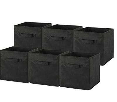 China Viable collapsible cube storage bin, black organizers for sale