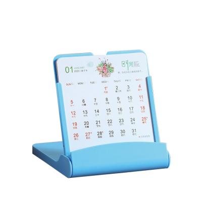 China Promotional Multifunctional Table Calendar Desk Calendar with Phone Holder Custom Logo Table Calendar for sale