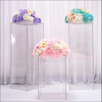 China Wholesale Clear Acrylic Fashion Custom Cylinder Display Stand With Lid Base Birthday Party Wedding Cylinder Round Plinth for sale