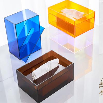 China Wholesale Modern Custom Luxury Acrylic Paper Tissue Box Lid Restaurant Plastic Napkin Holder for sale