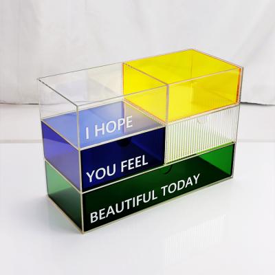 China Modern creative advanced simple display box acrylic glass storage box sunglasses counter display box for sale