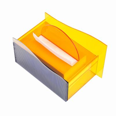 China Hot Selling Clear Acrylic Minimalist Facial Tissue Box Rectangle Towel Organizer For Bathroom for sale