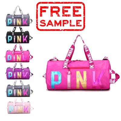 China Durable Strap Bag KEEP Logo Large Capacity Pink Duffle PERFECT Customized Bags Gym Women Waterproof Sports Travel Bag for sale