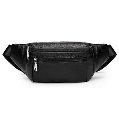 China JunYuan Luxury Custom Waterproof Water Proof Cross - Body Chest Bum Bag Leather Waist Belt Bag Men Fanny Pack Waist Bag for sale