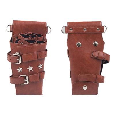 China Leather Keep Perfect Leather Salon Barber Hairdressing Tools Bag Waist Tool Belt For Hair for sale