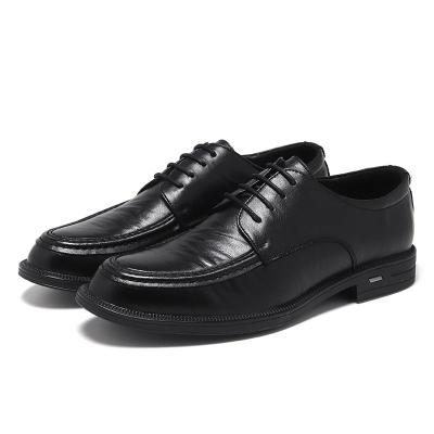 China New Fashion Genuine Leather Shoes Men Business Shoes Breathable Flat Scare Leather Men's Casual Shoes Male Black Shoes for sale