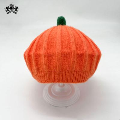 China High Quality Painter Cap Beret Autumn Warm Pumpkin Hat Children European and American Style Janefur Winter Children's Knitted Baby Hat for sale