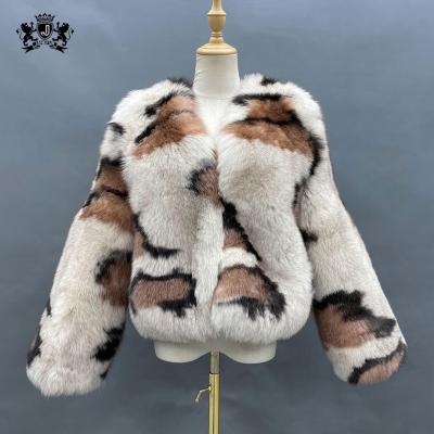 China Anti-Wrinkle Janefur Winter Thick Warm Natural Fur Jackets Short Leopard New Style Real Fox Fur Coat For Women for sale