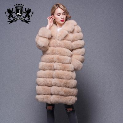 China Long fox fur coat wholesale fashion fox fur coat high quality comfortable anti-shrink fox fur coat for sale