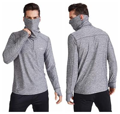 China Breathable Long Tee 1/4 Sleeve Zipper Pullover Shirts Gym Activewear Quick Dry Wicking Moisture Wicking Custom Men's Tops for sale