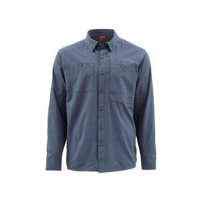 China 100% Functional Polyester Moisture Wicking Wholesale Fishing Clothing Lightweight Button Down Men's Long Sleeve Fishing Shirt for sale