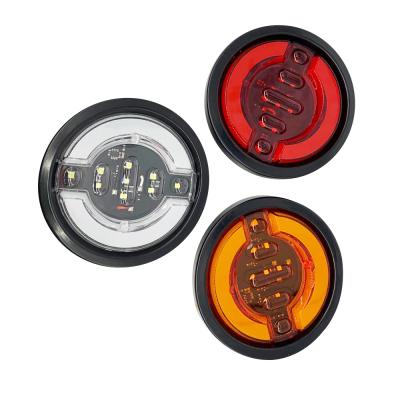 China High Bright Truck Trailer 3.75 Inch 24v HN-1057 Round LED Tail Light for sale