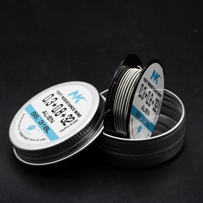 China Stainless Steel OEM Burst 10ft SS 316 L Overseas 0.3*0.8+32 Fused Clapton Resistance Wire Spools for sale