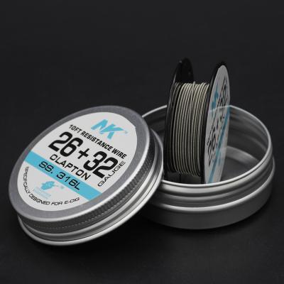 China NK 10ft clapton wire 316 stainless steel 26G 32G resistance coil heating wire for RDA RTA mod for sale