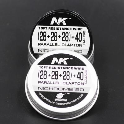 China High nickel NK core 28ga three parallel clapton nichrome80 triple fused clapton wire rebuild top selling plug and play reel for sale