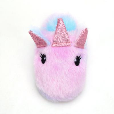 China ODM Cute Unicorn Kids Lightweight Children's Cotton Slippers Winter Girls Cartoon Slippers for sale